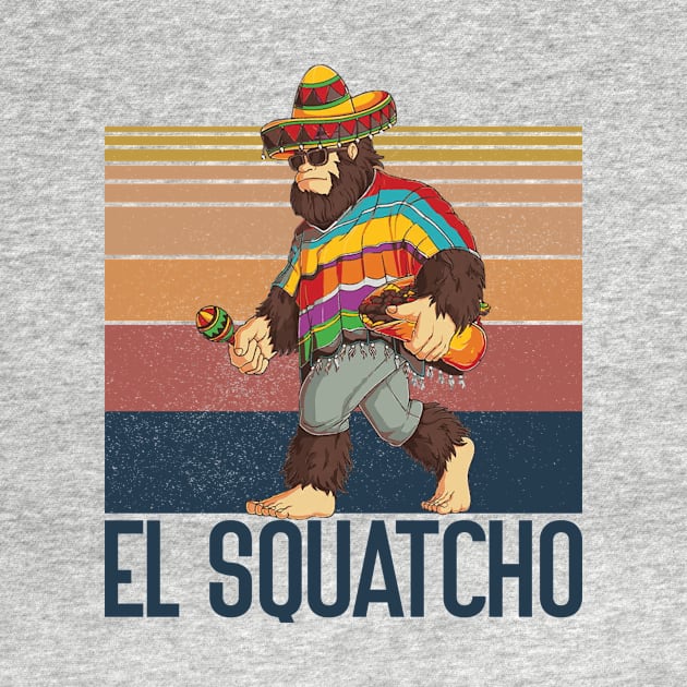 El Squatcho Poncho Western Bigfoot Sombrero Funny Sasquatch by GShow